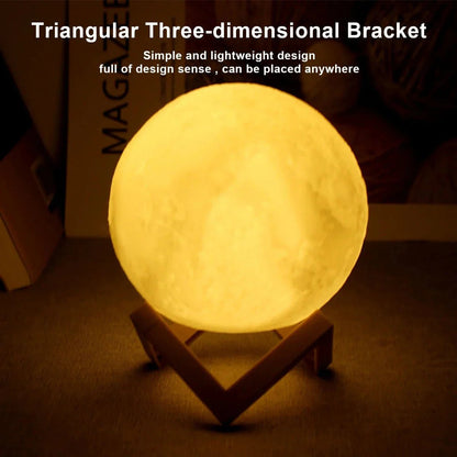 D5 Starry Moon Lamp 8Cm - LED Night Light with Stand, Perfect for Bedroom Decor and Gifts - UniHaven, USA