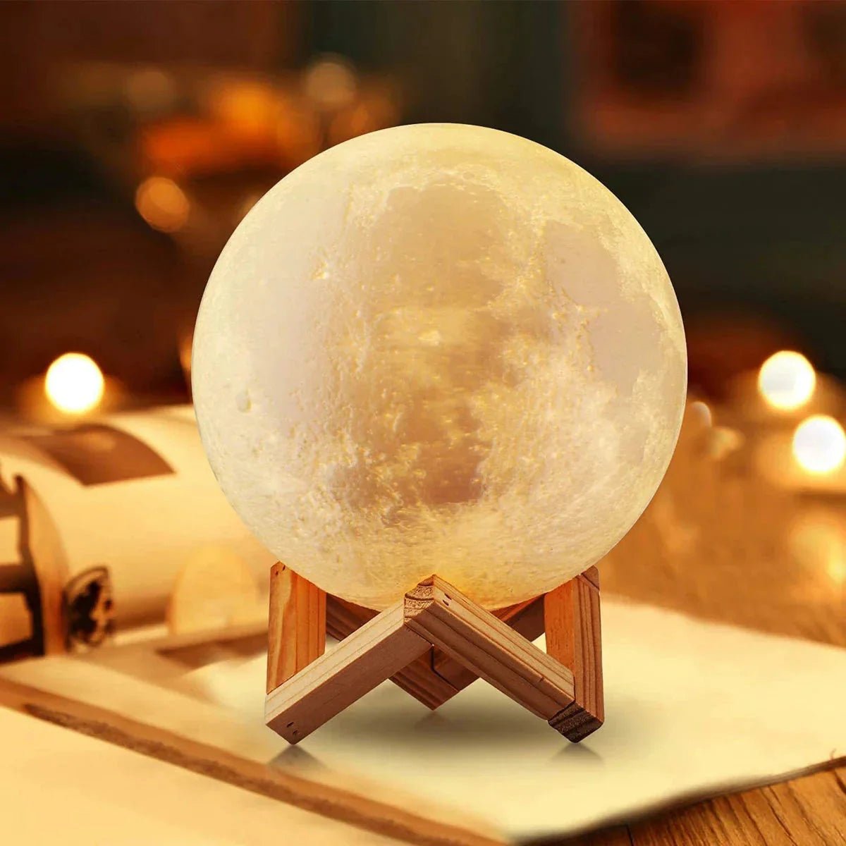 D5 Starry Moon Lamp 8Cm - LED Night Light with Stand, Perfect for Bedroom Decor and Gifts - UniHaven, USA