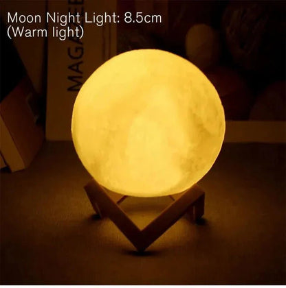 D5 Starry Moon Lamp 8Cm - LED Night Light with Stand, Perfect for Bedroom Decor and Gifts - UniHaven, USA