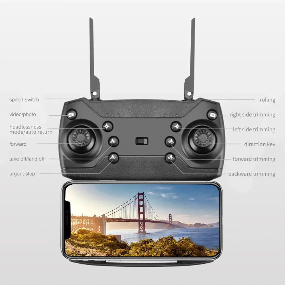 E88 Pro Foldable Quadcopter Drone - WIFI FPV, HD 4K Camera, Altitude Hold - UniHaven, USA