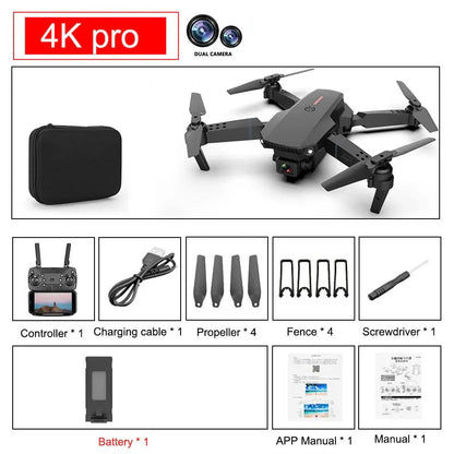 E88 Pro Foldable Quadcopter Drone - WIFI FPV, HD 4K Camera, Altitude Hold - UniHaven, USA