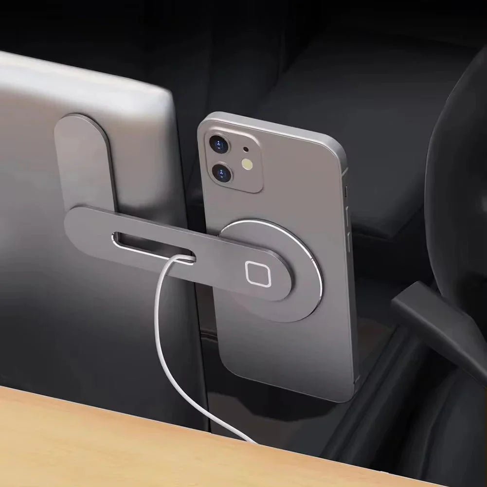 Metal Expansion Phone Stand for Laptop and Tesla Vehicles - Magnetic Folding Phone Holder with 15W Fast Charger - UniHaven, USA